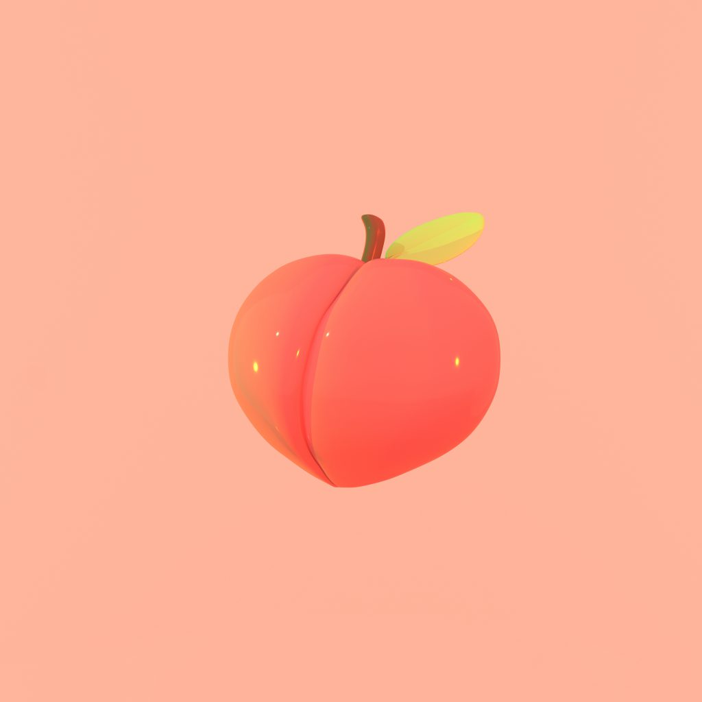 3D render of a glossy peach